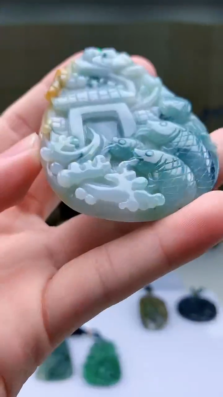 【闪购商品】定制翡翠未镶嵌5152bb-毛货挂件77