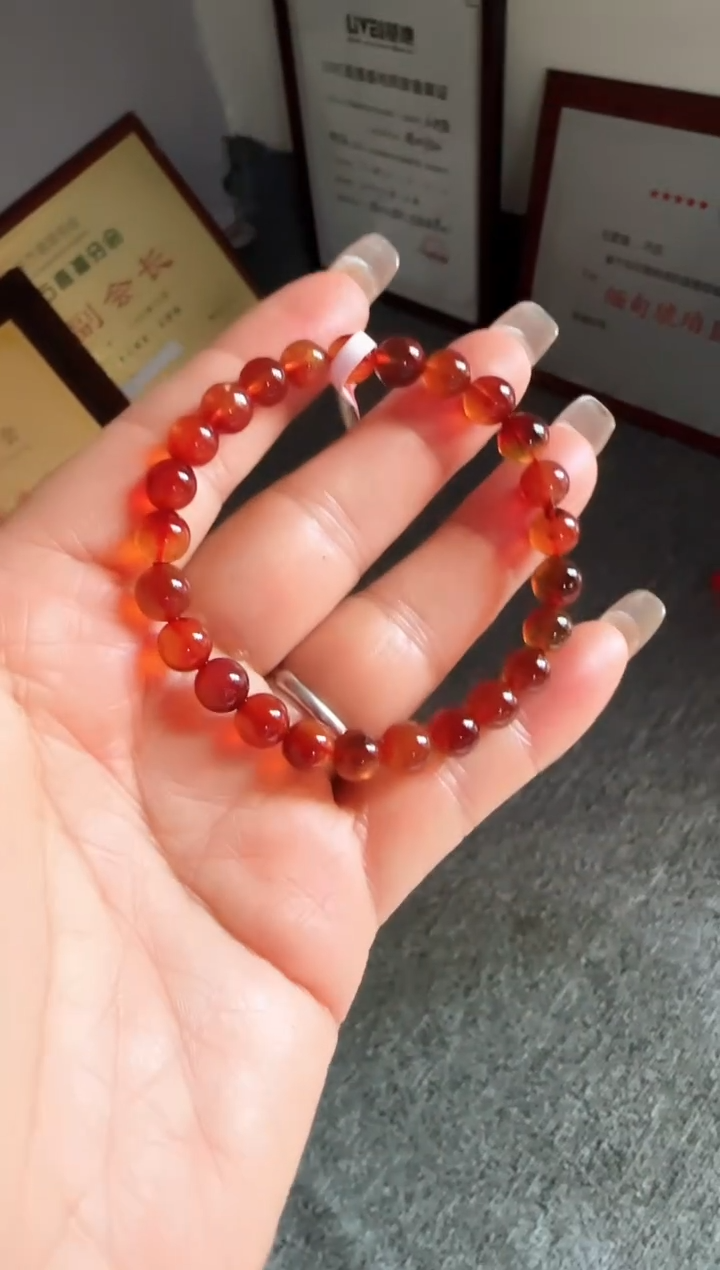 手串琥珀未镶嵌#36缅甸琥珀血珀手串7-8mm