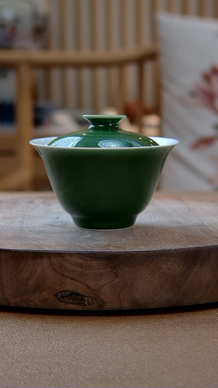 【闪购商品】文俊窑翠欲念手盖碗。。。