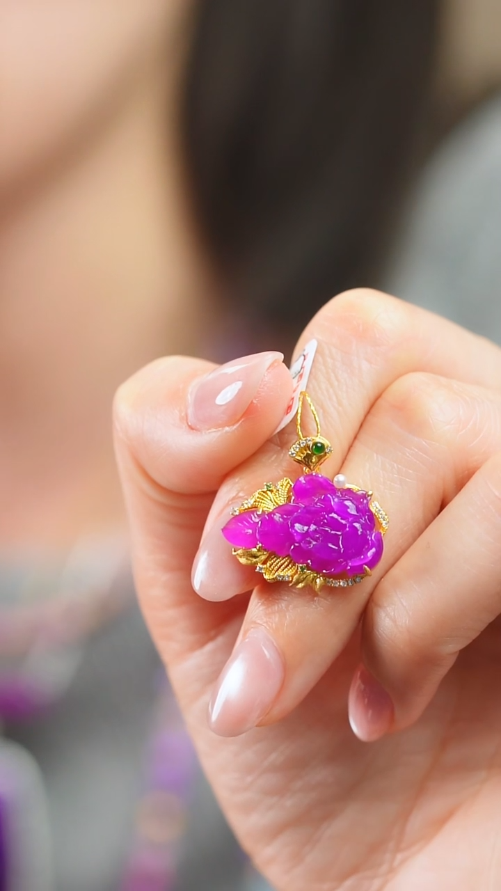 苏纪石（舒俱来）18K金镶嵌吊坠(不含链)53