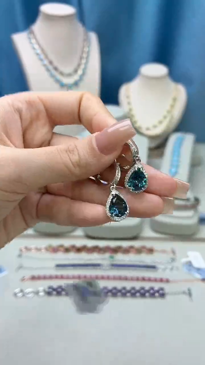 银S925镶嵌托帕石耳饰393BJ1209产品一个（多样性）