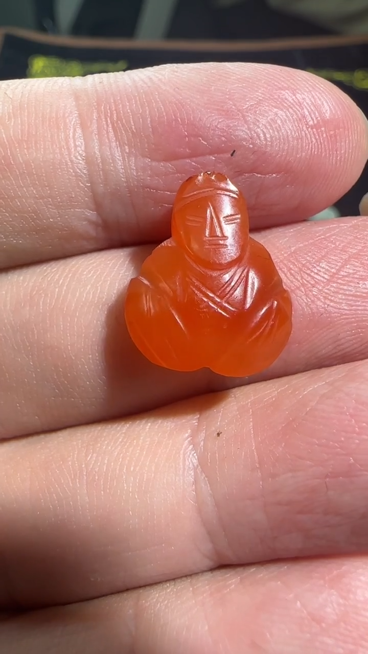 未镶嵌吊坠(不含链)玛瑙/玉髓牛*红玛瑙小寿星11