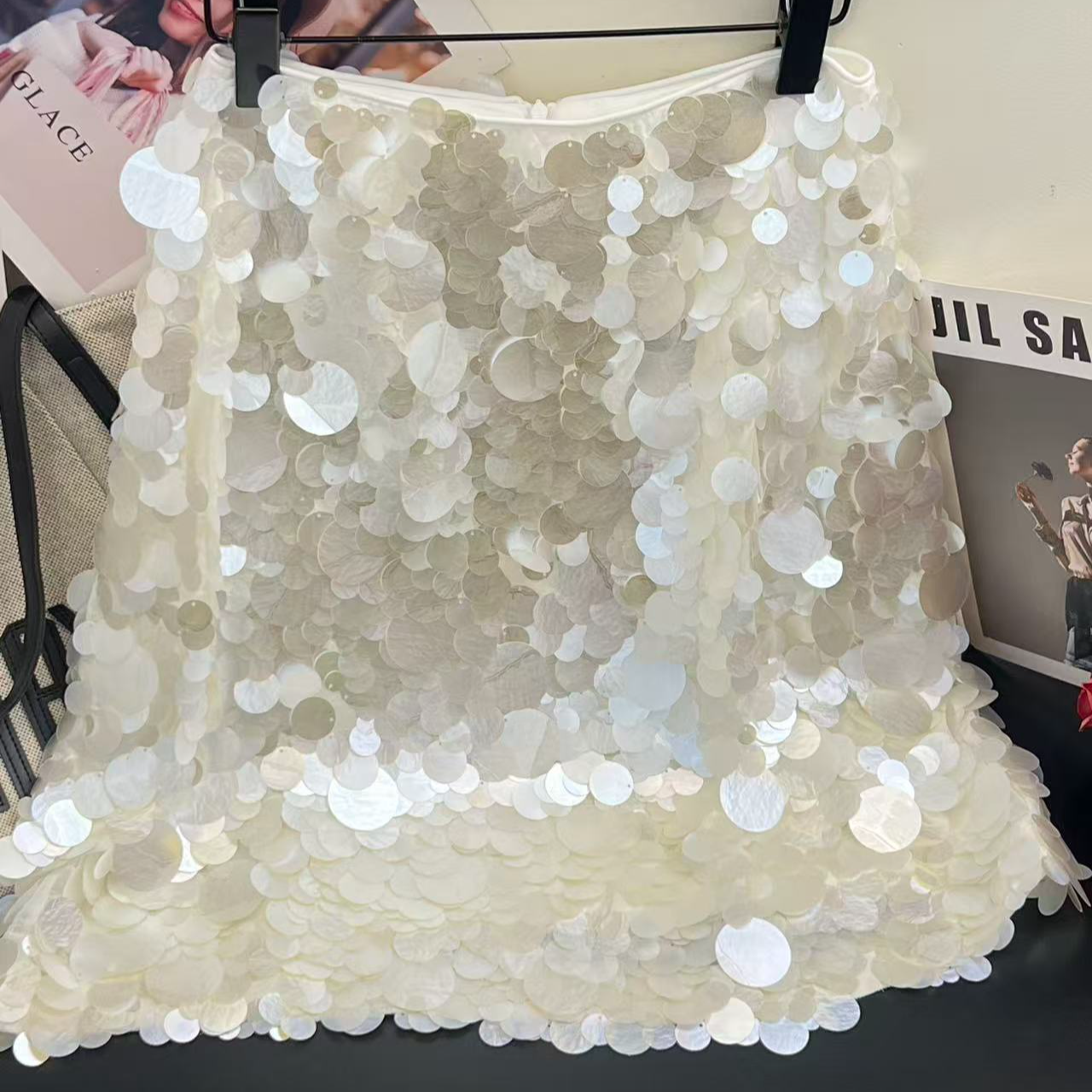 【NANA】夏季高级感珠片百搭半身短裙26585