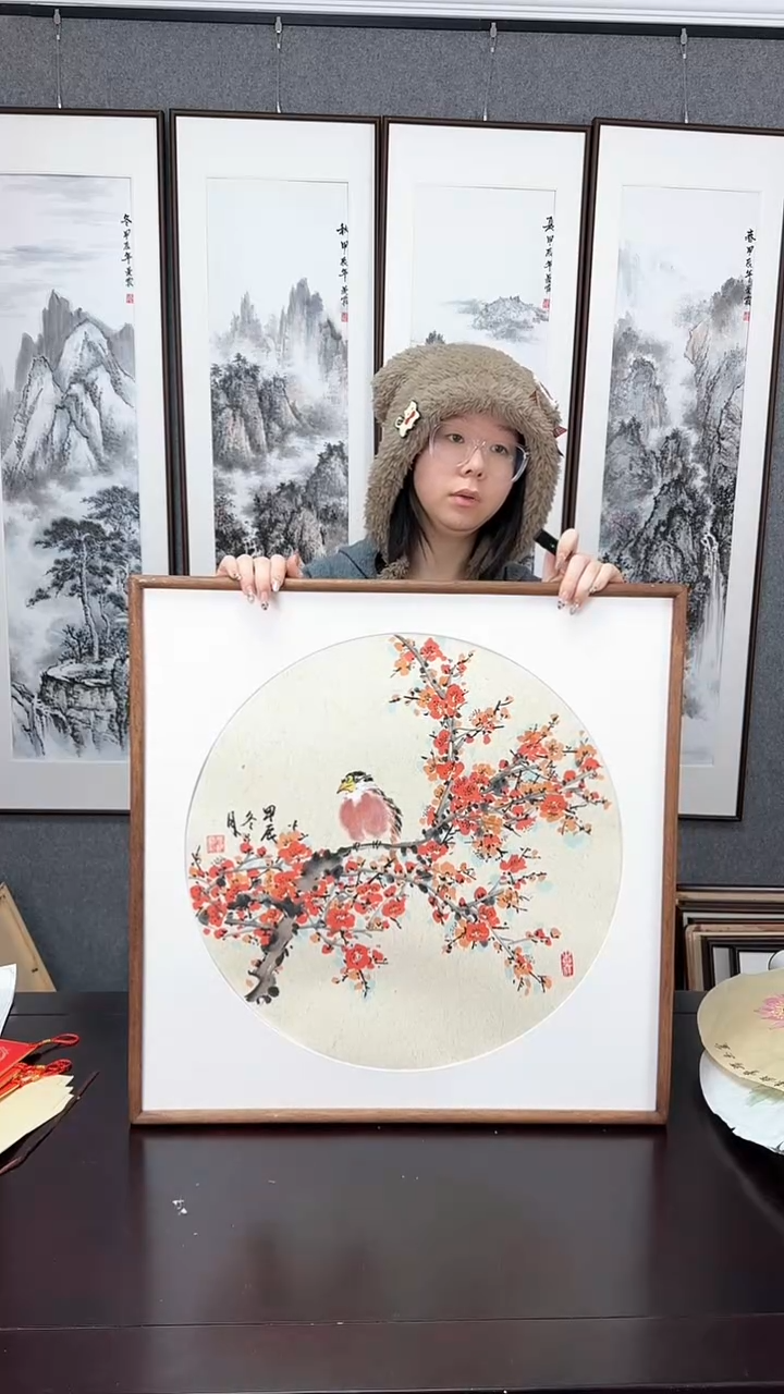 【闪购商品】国画梅花  实木装裱