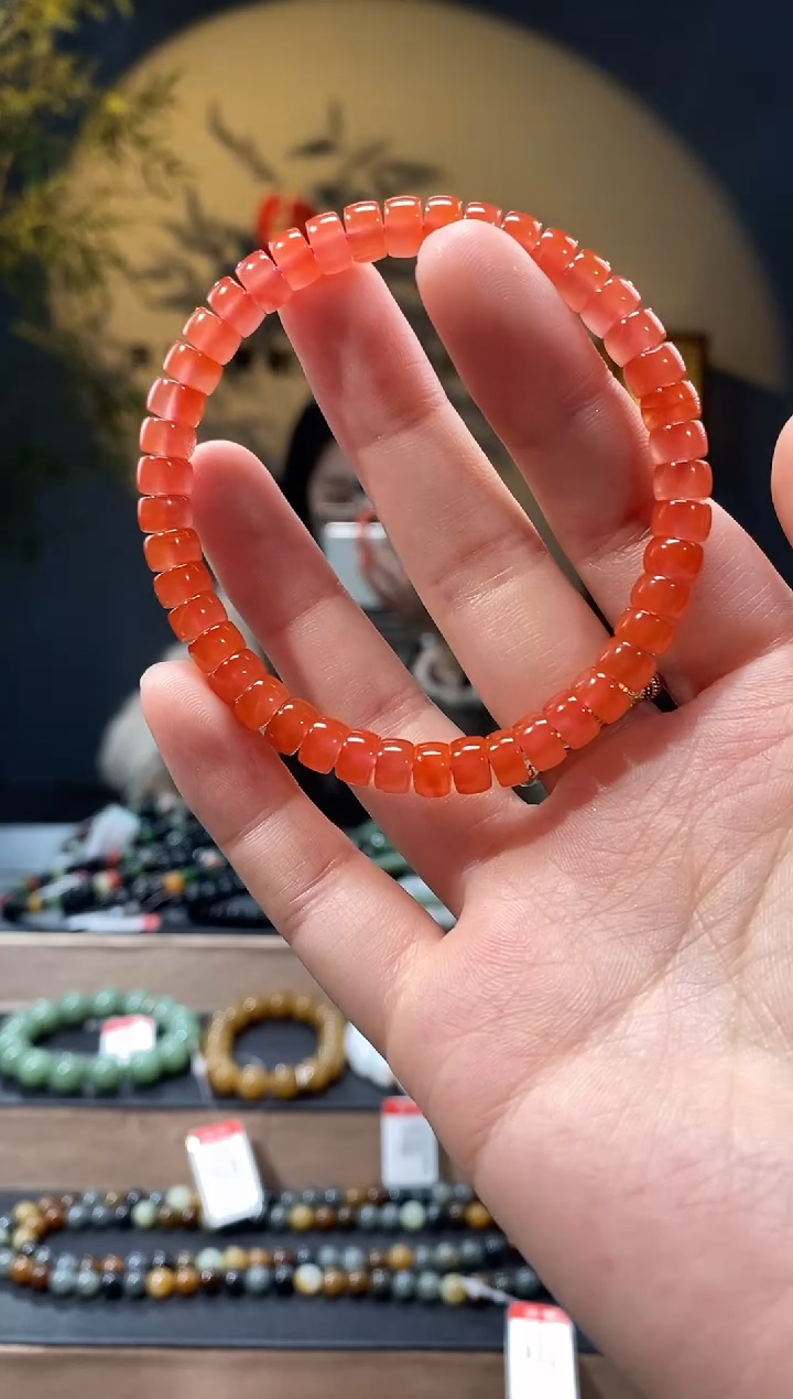 【闪购商品】玛瑙/玉髓1未镶嵌6.5mm药片手串