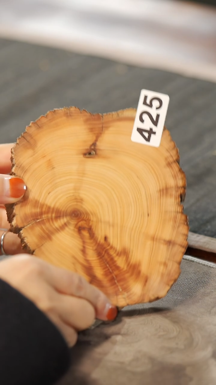 【闪购商品】柏木（崖柏）木雕425陈化黑油杯垫香片