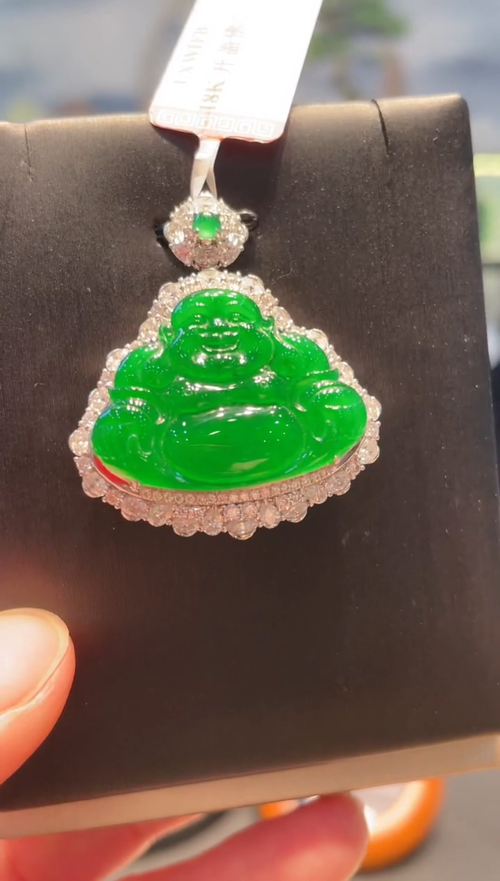 【闪购商品】翡翠颈饰18K金镶嵌A97天然A货翡翠