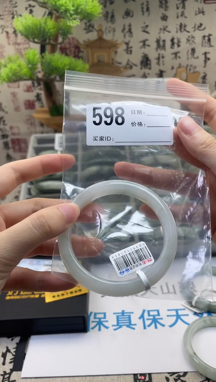 石英质玉（天山翠）手镯未镶嵌598