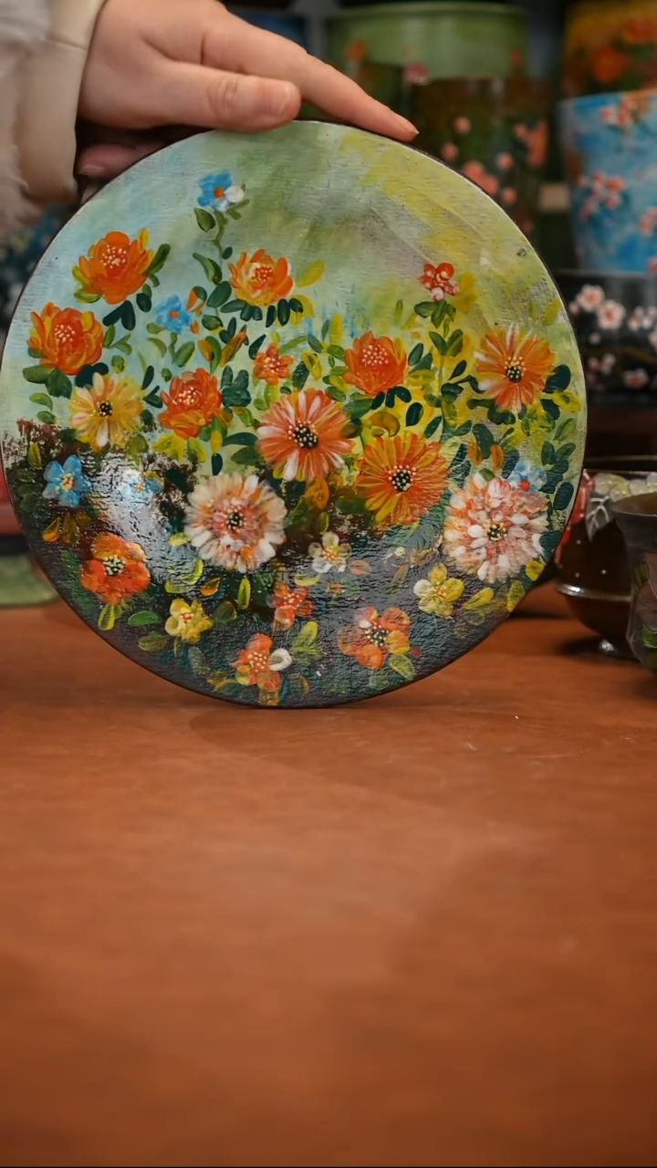 紫砂油画釉下彩手绘