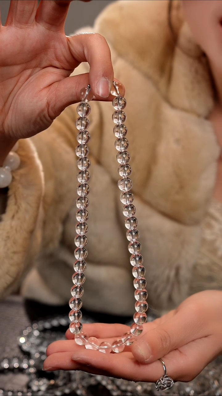 水晶摆件未镶嵌双A白水晶项链05