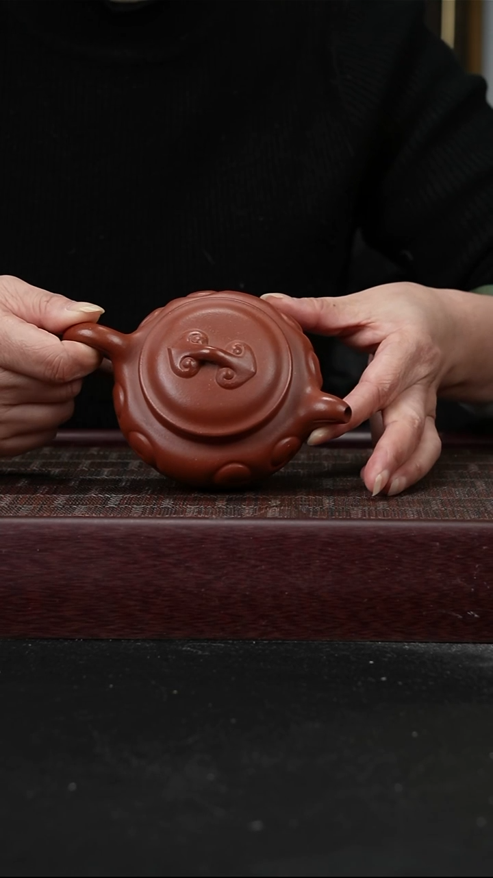 茶壶紫砂zq朱泥如意仿古220cc