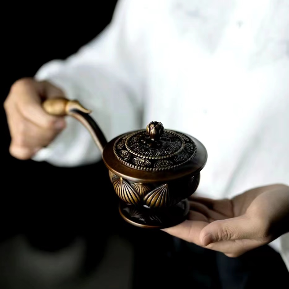 【郑师傅】炉缘阁吴震中手工苏作以荷为贵香薰炉打篆香炉香炉
