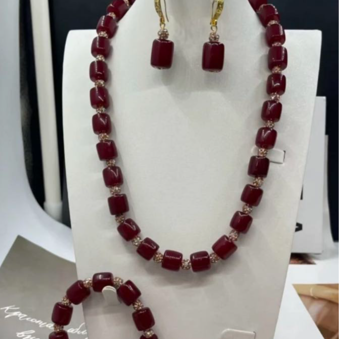 铜合金树脂项链 非金属仿珍珠项链硅胶项链三件套仿kahriwa