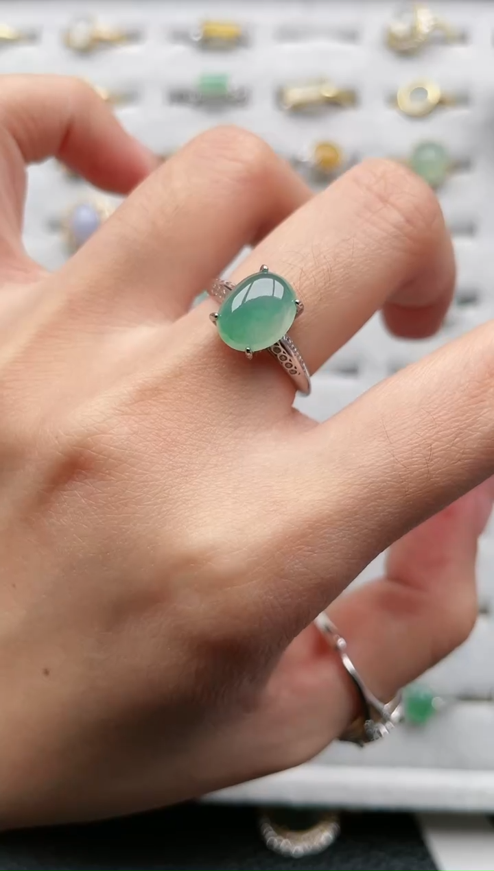 【闪购商品】翡翠戒指银S925镶嵌1111
