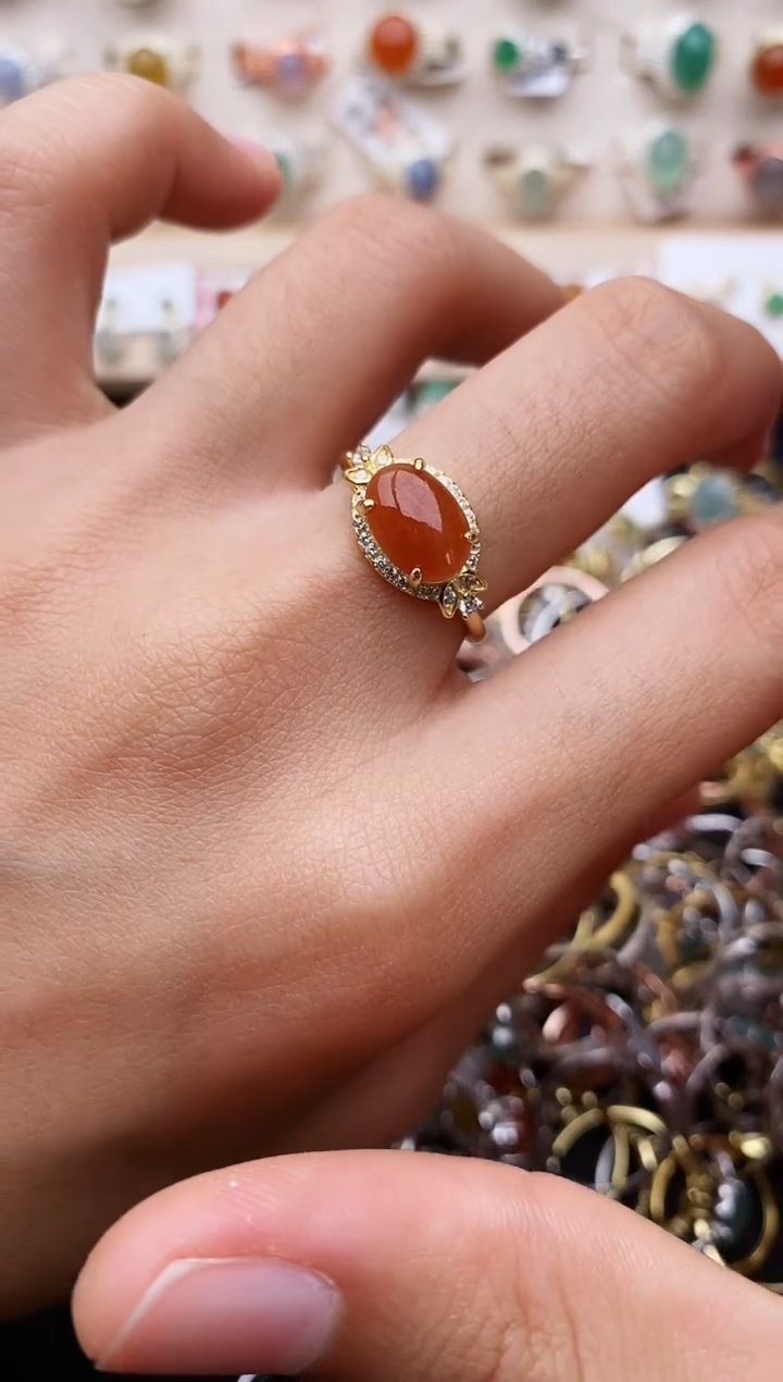 【闪购商品】翡翠戒指银S925镶嵌缅甸翡翠