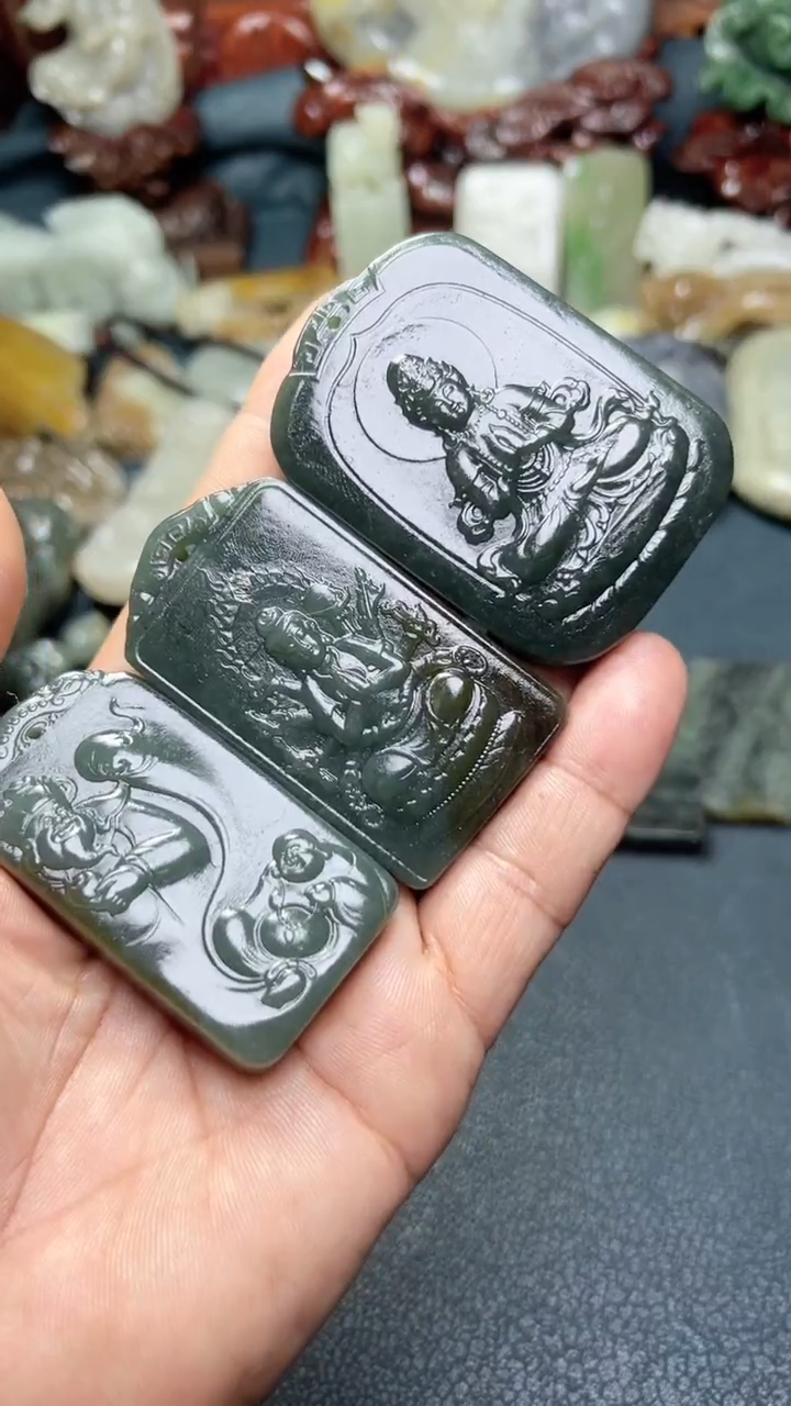 和田玉未镶嵌挂件3