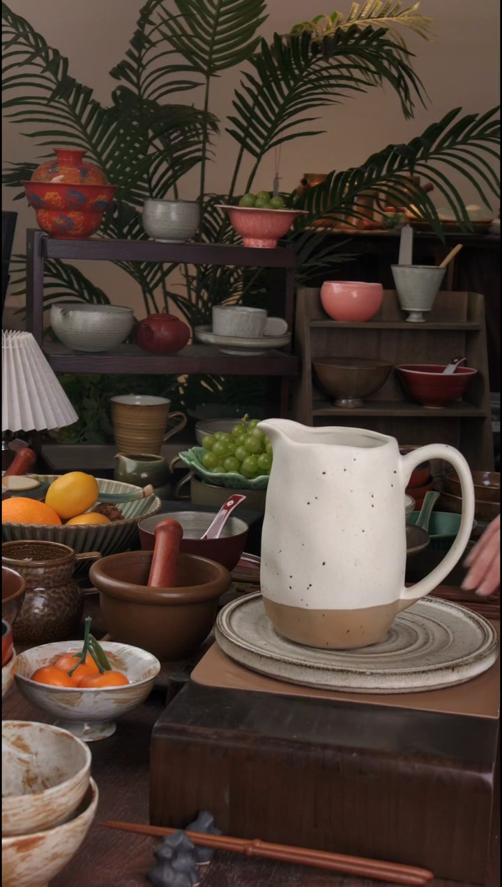 碗景德镇手工高温餐具白奶壶