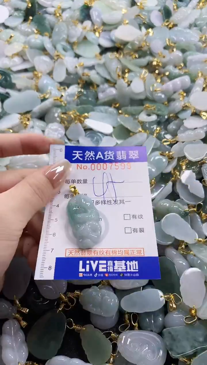 颈饰未镶嵌翡翠白*天然A货翡翠