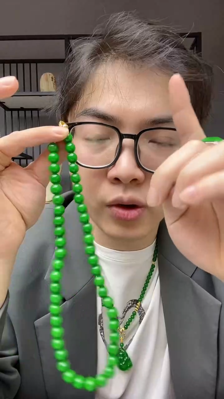 【闪购商品】翡翠戒指未镶嵌毛衣链段家玉