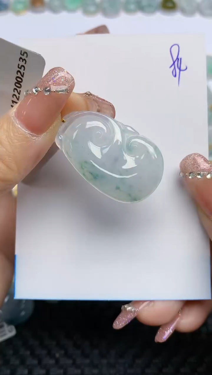 【闪购商品】翡翠颈饰18K金镶嵌天然A货翡翠 84