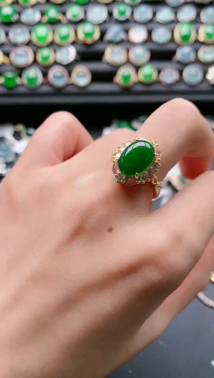 【闪购商品】翡翠戒指银S925镶嵌111111