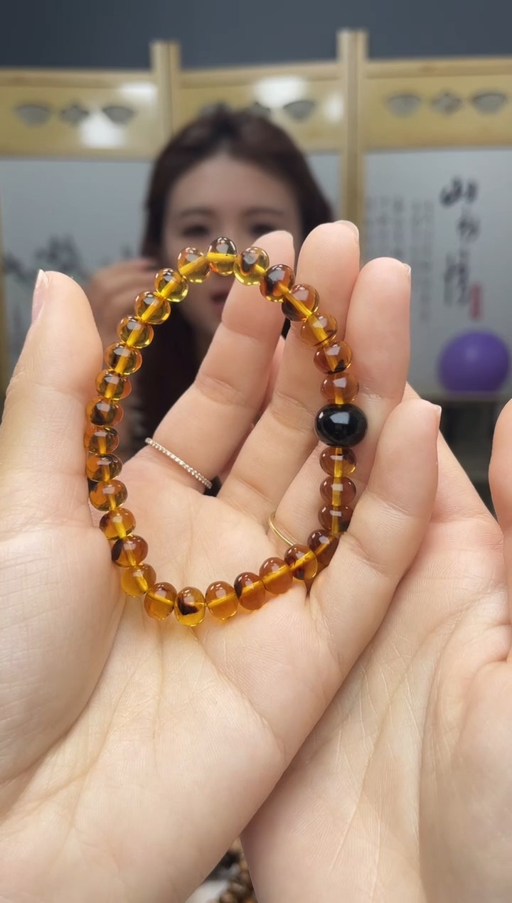 【闪购商品】琥珀裸石未镶嵌7+金珀设计手串多样性发货