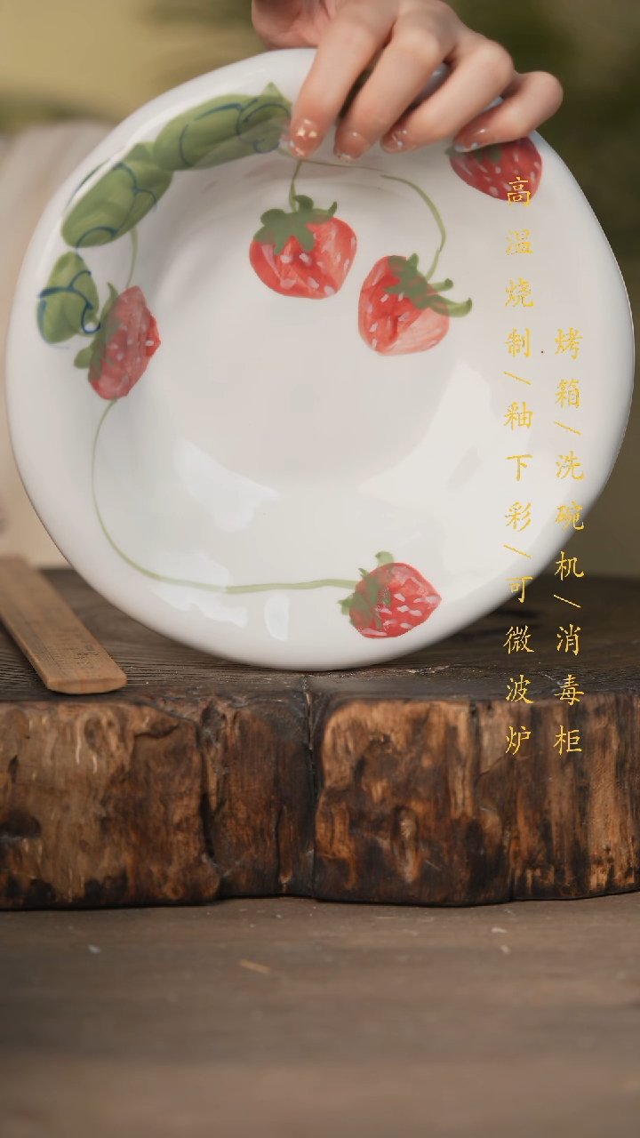 瓷片景德镇高温釉下彩可微波烤箱洗碗机