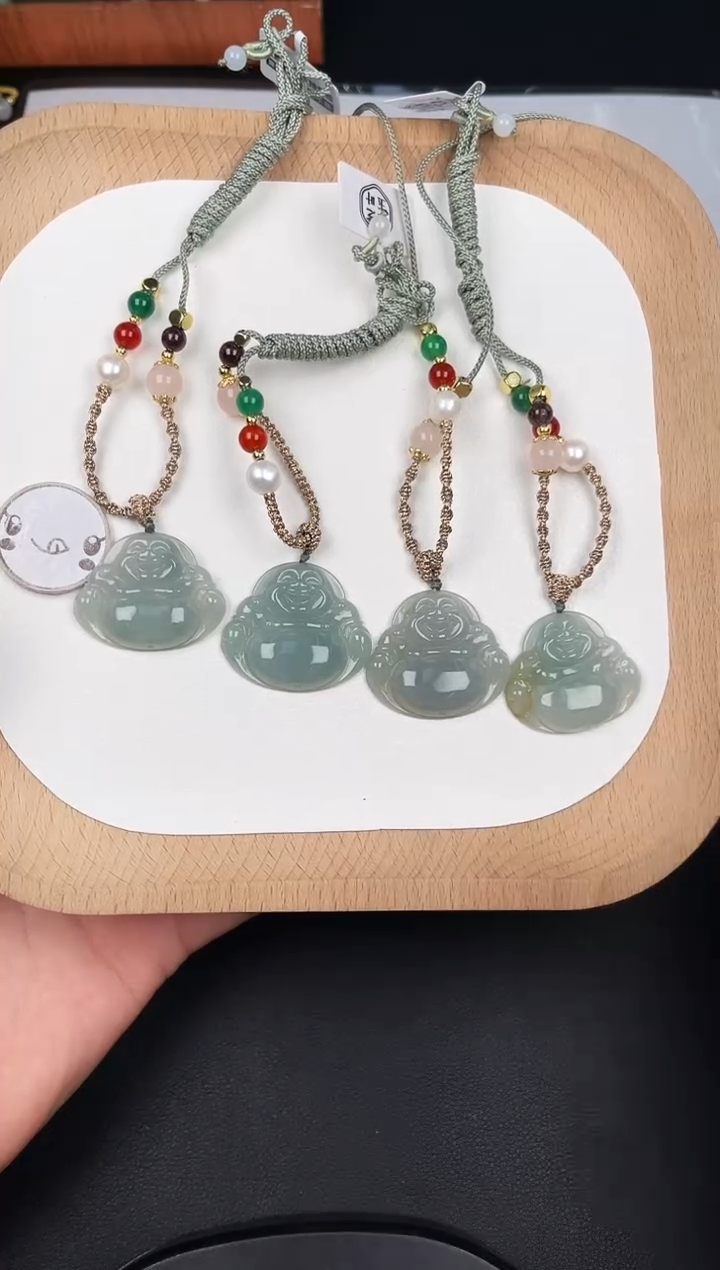 颈饰未镶嵌翡翠LA094带色小佛+送同款绳子多样性发其一