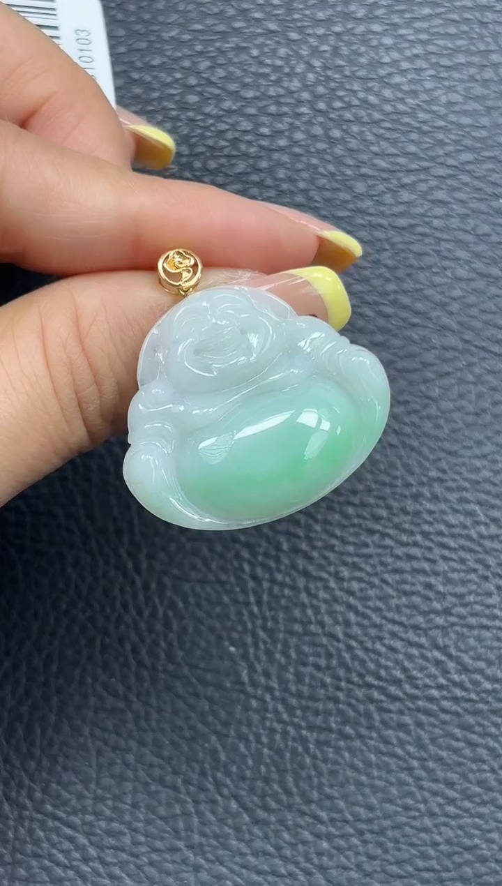 颈饰18K金镶嵌翡翠YM941-4 佛公