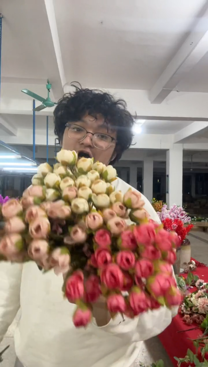 【闪购商品】仿真绿植泡泡玫瑰3束