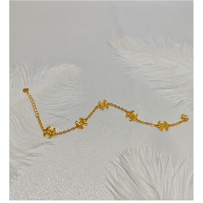 足银手链 足银手链 双C爆闪 百搭时尚 可叠加 洋气手链