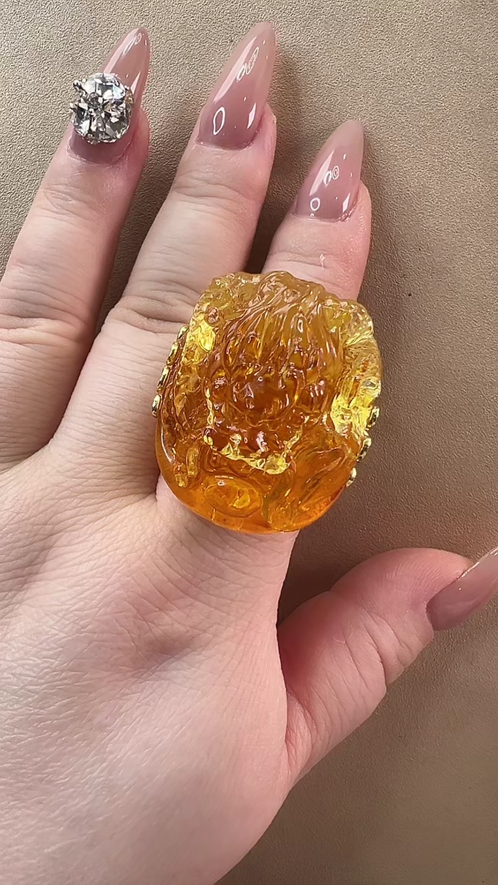 【闪购商品】琥珀戒指未镶嵌戒指