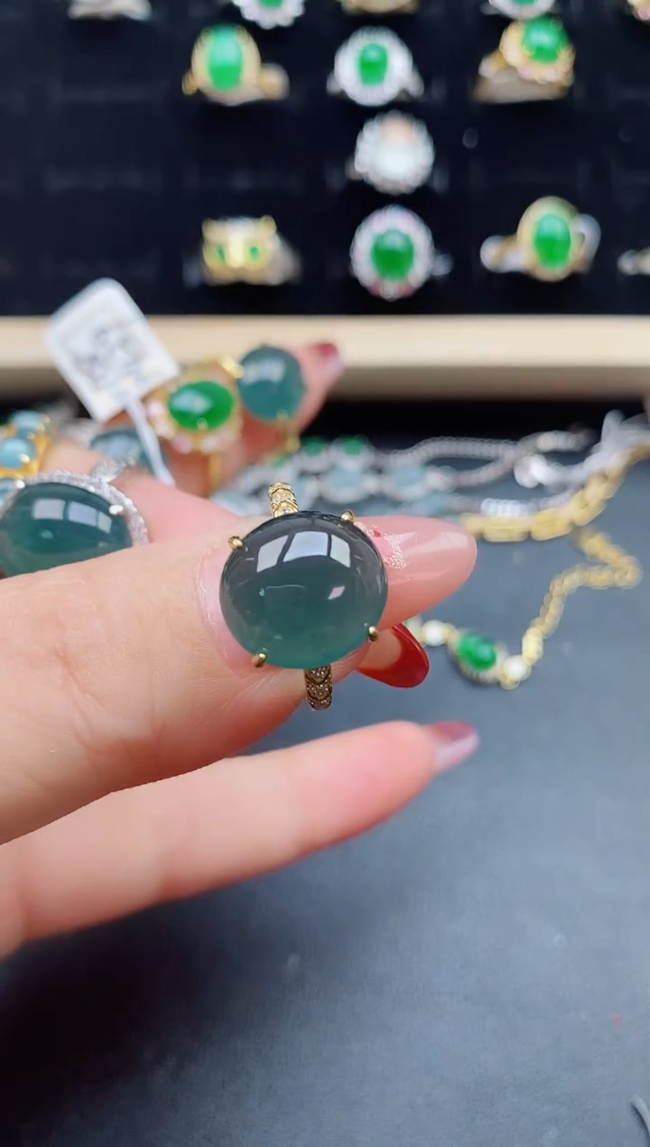 【闪购商品】翡翠戒指银S925镶嵌32131