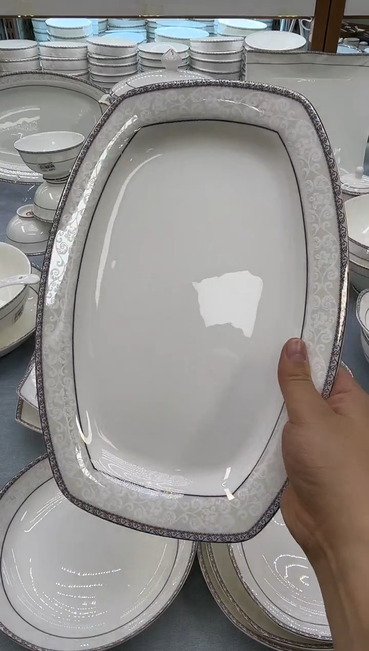 骨瓷 玲珑12方鱼个