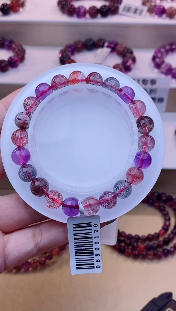 未镶嵌手串水晶黑加仑超七8m+