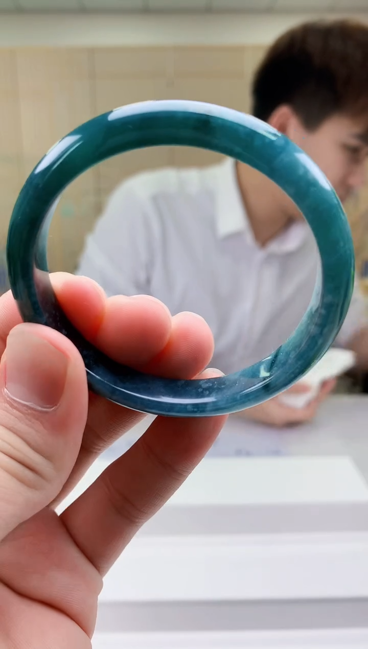 【闪购商品】定制翡翠未镶嵌4868bb-毛货手镯（55圈）56