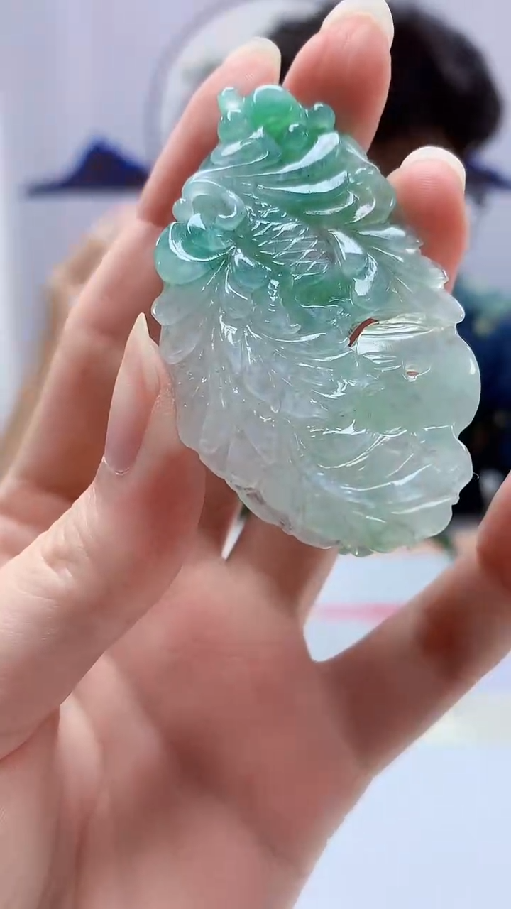 【闪购商品】定制翡翠未镶嵌4688zm-毛货挂件182凤凰