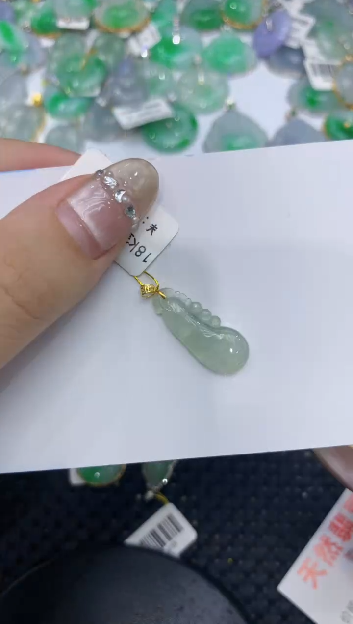 【闪购商品】翡翠颈饰18K金镶嵌222222222