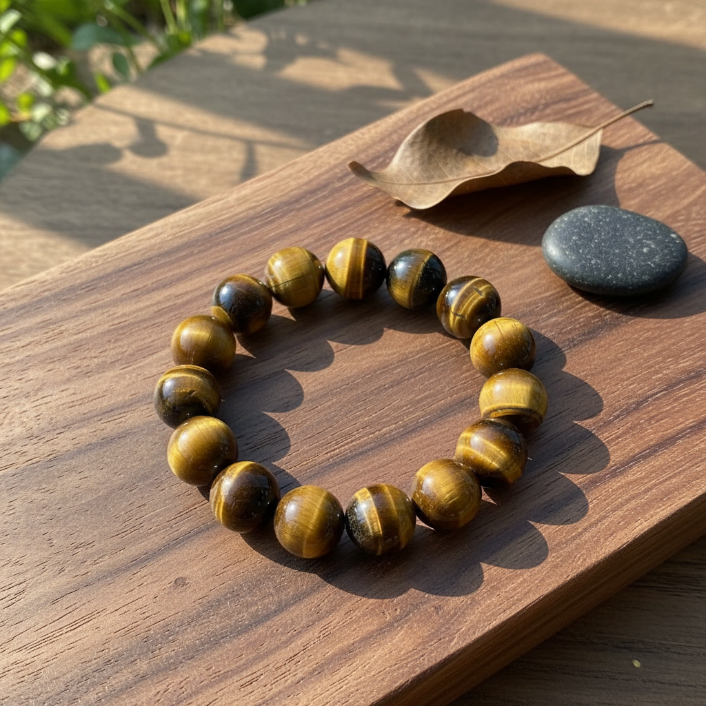 闪电黄虎眼石手串女款转运手串精致高级感招财好运礼物