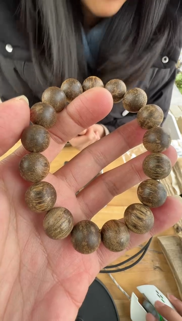 沉香手串达拉干虎斑1.3圆珠单圈18+多样性发一