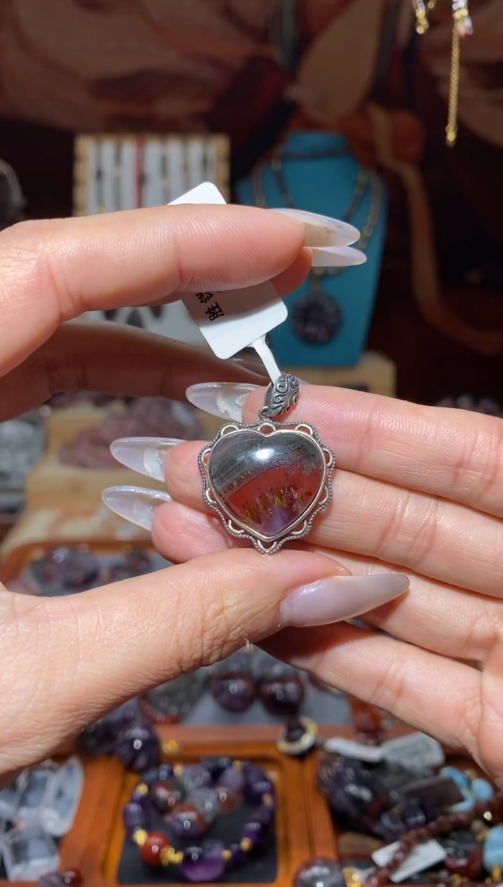 【闪购商品】水晶吊坠未镶嵌极光爱心