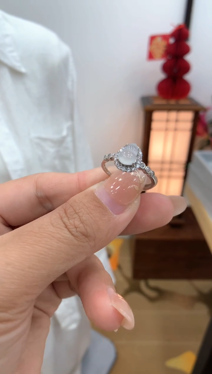 【闪购商品】翡翠戒指银S925镶嵌戒指