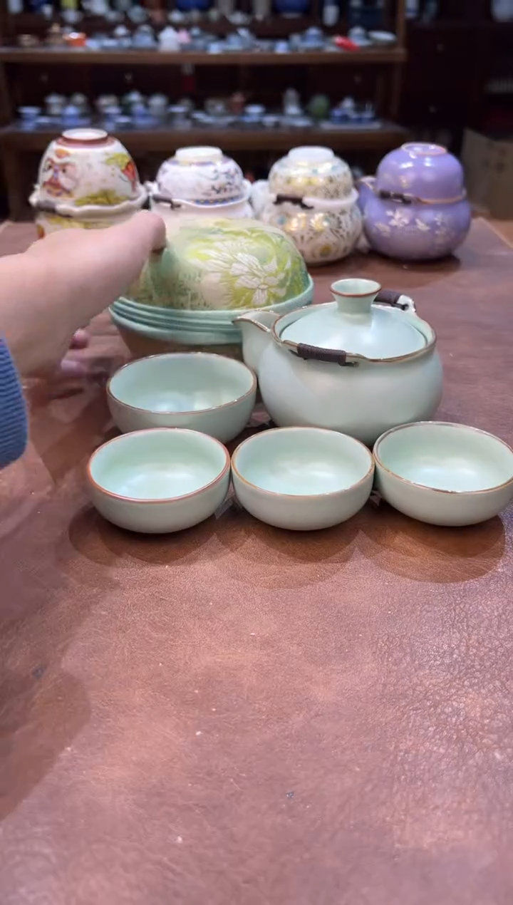 真的很便宜超好看会开片的旅行茶具