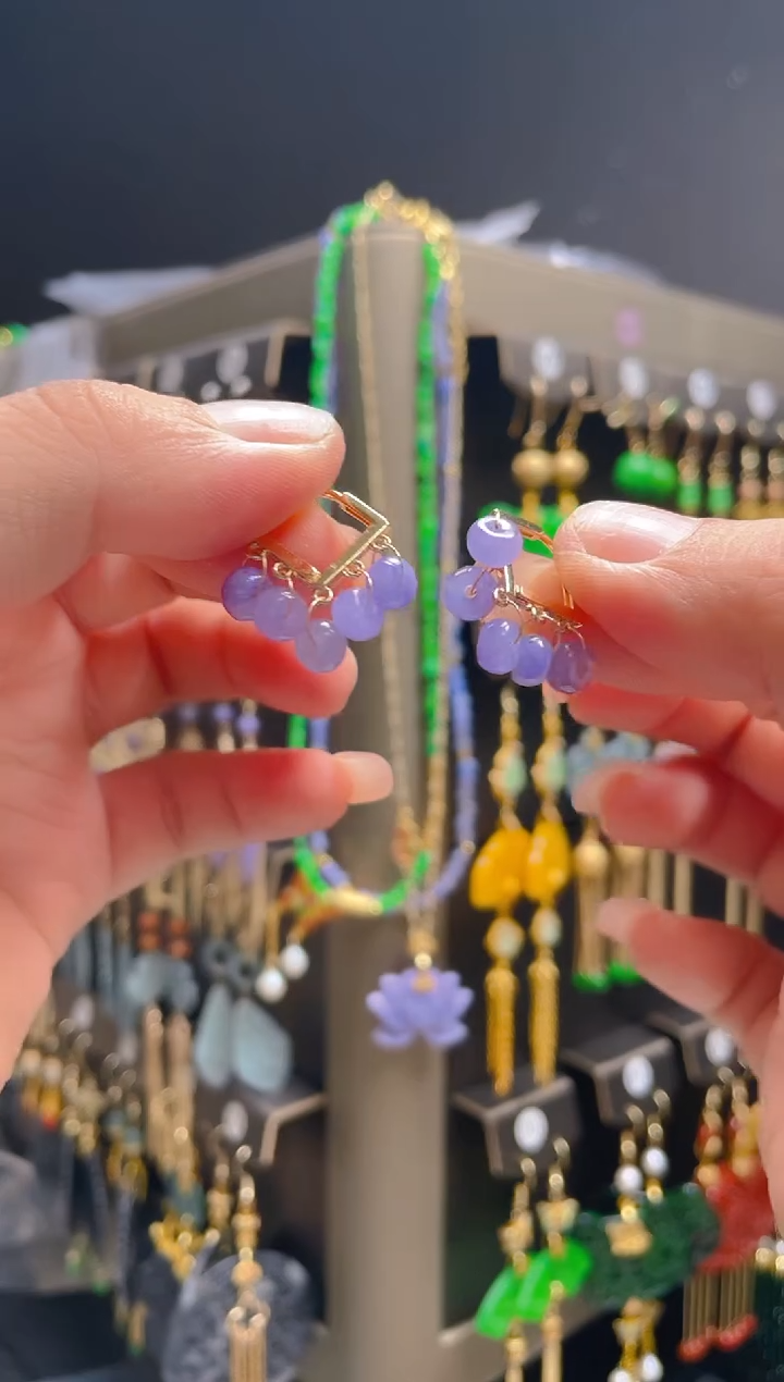 翡翠合金耳饰0128翡翠饰品