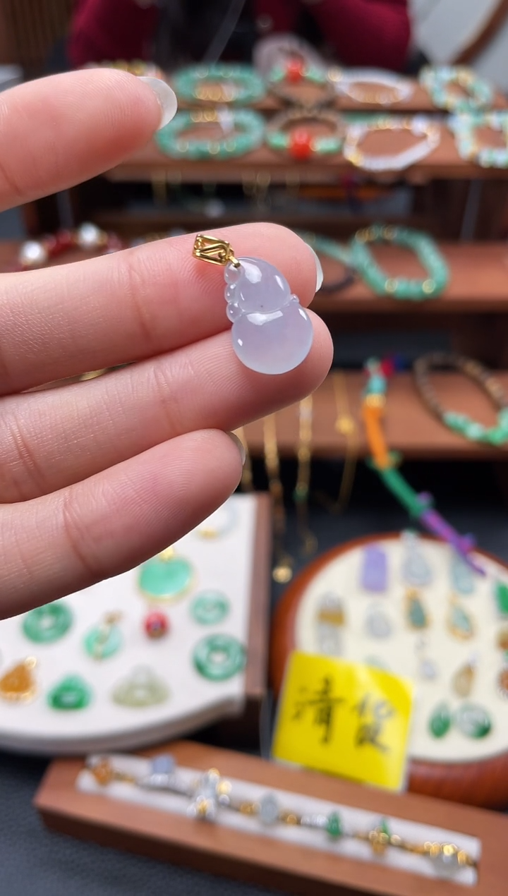 【闪购商品】翡翠吊坠(不含链)18K金镶嵌一个  JK275