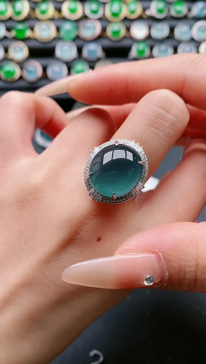 【闪购商品】翡翠戒指银S925镶嵌1111111