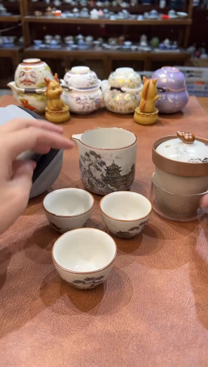 真的很便宜会开片的旅行茶具