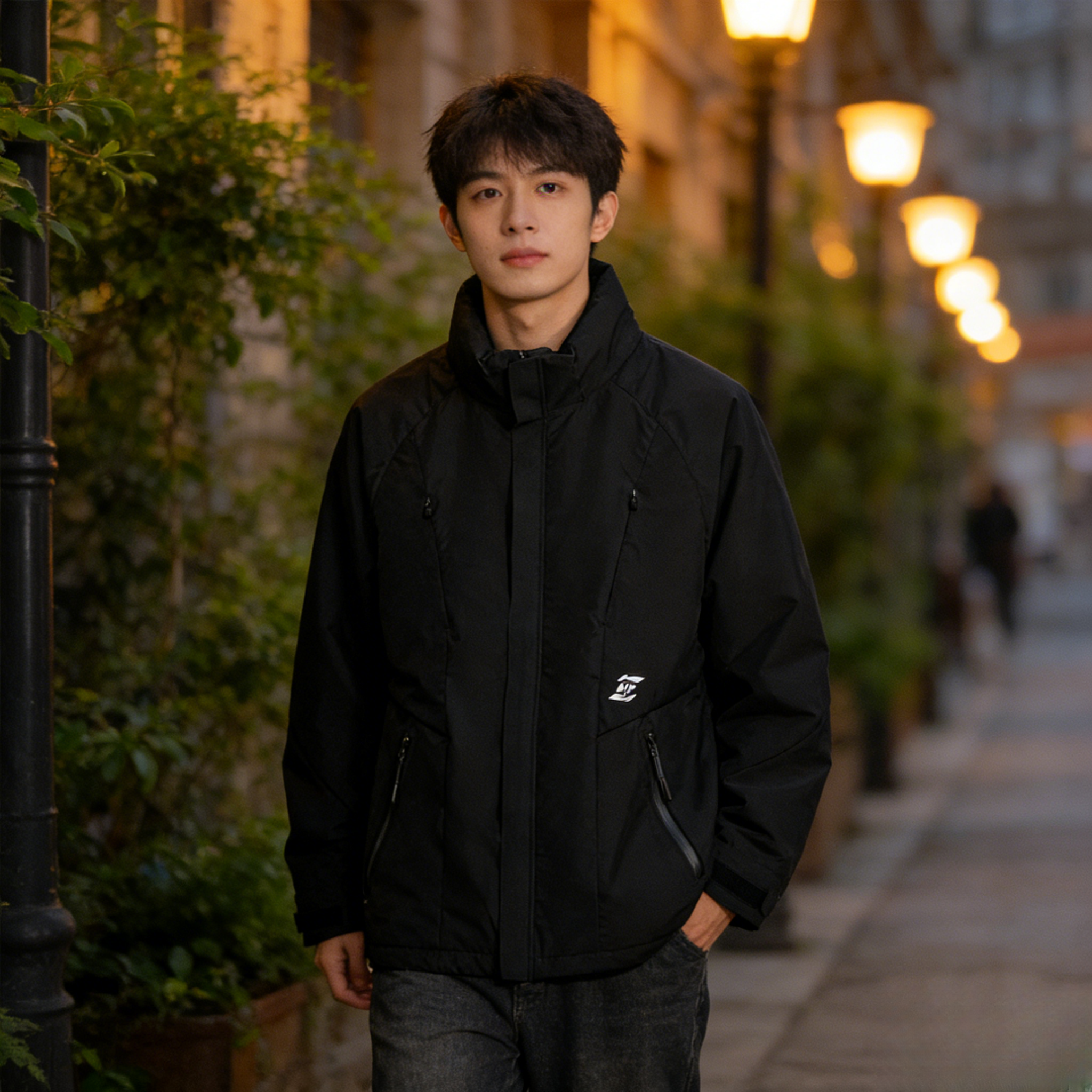 李宁男子2025春季新款棉服舒适内胆宽松三合一外套AWBU075