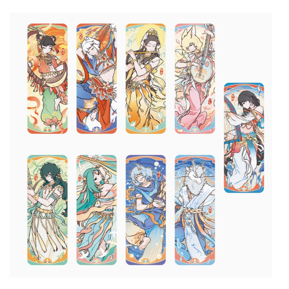 非人哉×敦煌飞天联名-伎乐飞天系列-马口铁徽章盲盒-方形