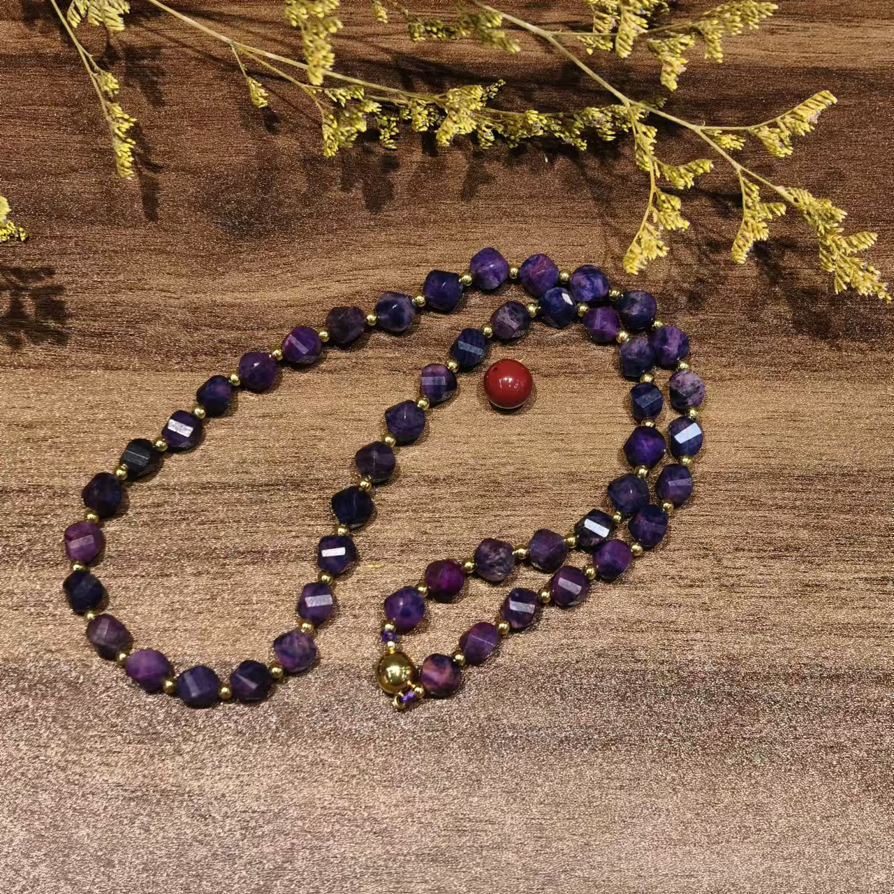   SJL紫刻面项链24-127